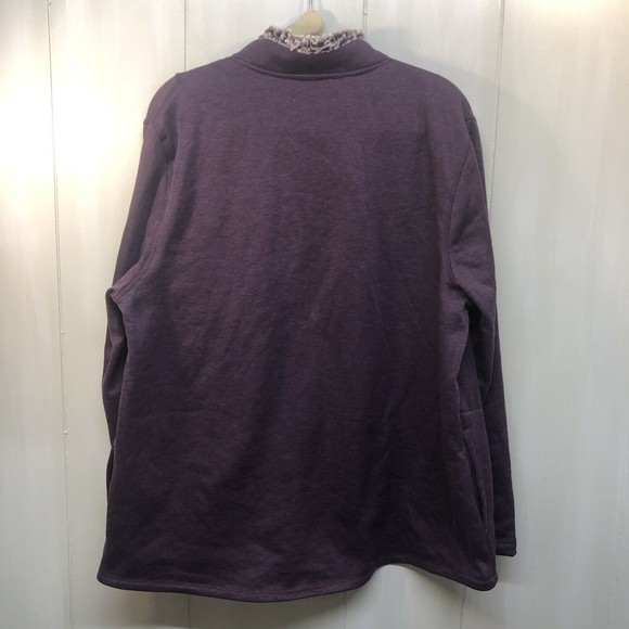 Women’s Cuddl Duds Zip Up Sweater Jacket Size XL Purple - Picture 10 of 11